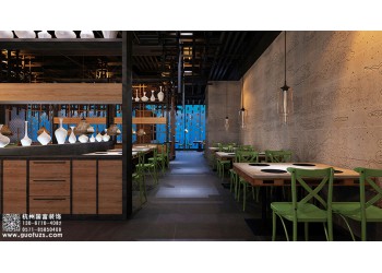 嘉兴市500平方米火锅店设计装修-浙江国富装饰