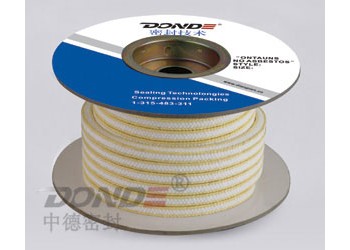 ZD-P1423芳纶包角白四氟盘根