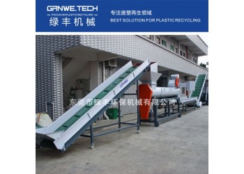 PET塑料矿泉水瓶脱标破碎清洗线