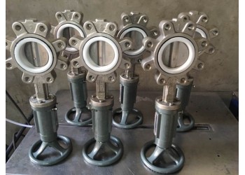 跃正船用螺旋式衬四氟半凸耳蝶阀GB/T3036-94