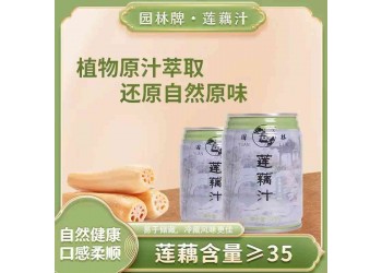 园林牌莲藕汁饮品植物原汁萃取还原自然原味饮料