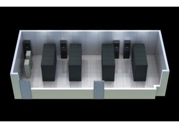 北京某生物制药公司机房效果图制作|华为数据机房鸟瞰图